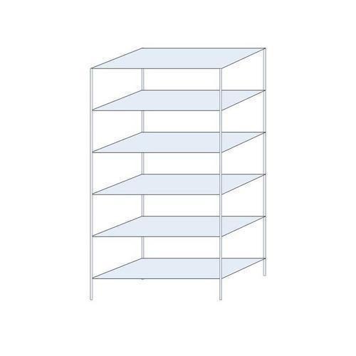 Kovový regál Ogmios, základní, 250 x 130 x 60 cm, 1 700 kg, 6 polic, 250 kg/police, pozink