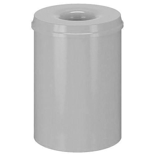 Kovový samozhášecí odpadkový koš Hole, objem 30 l, šedý