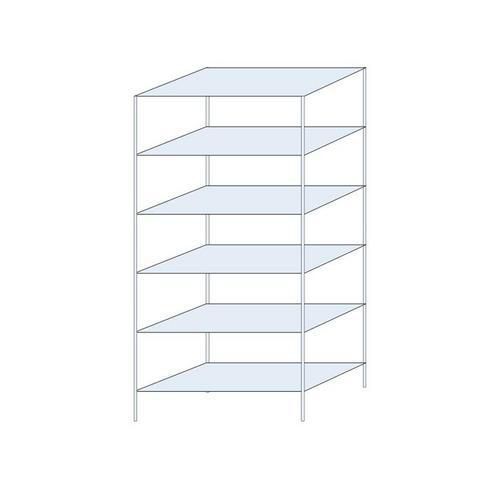 Kovový regál Perun, základní, 250 x 120 x 60 cm, 1 230 kg, 6 polic, pozink