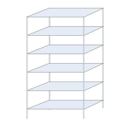 Kovový regál Tauret, základní 250 x 130 x 60 cm, 1 200 kg, 6 polic, pozink
