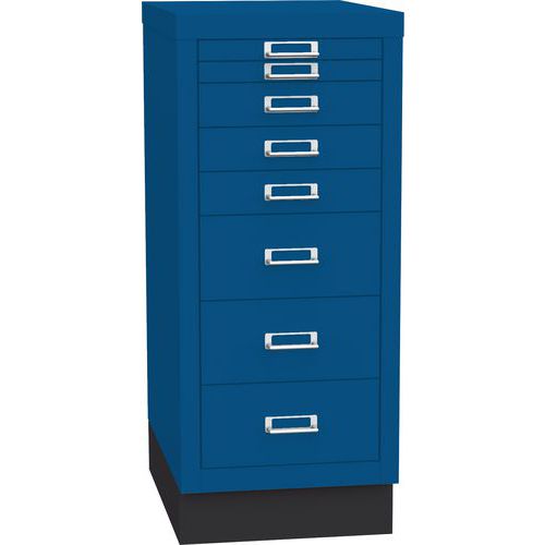 Jednořadá kovová kartotéka A4 Esk, 8 zásuvek, modrá