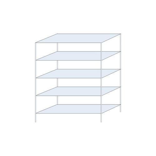 Kovový regál Perun, základní, 200 x 150 x 60 cm, 725 kg, 5 polic, pozink
