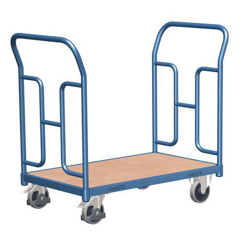 Plošinový vozík se dvěma vyztuženými madly, do 250 kg, 93,5 x 104 x 50 cm, modrý