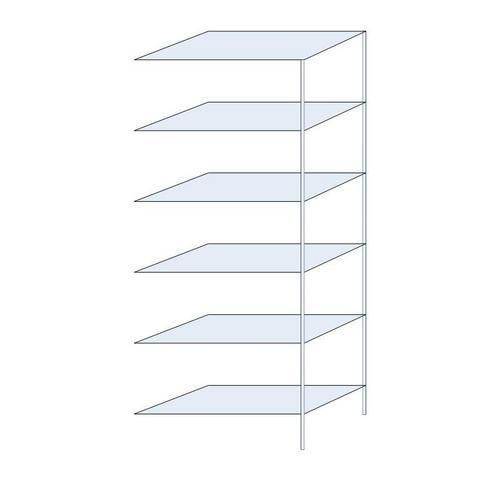 Kovový regál Tauret, přístavbový 250 x 100 x 50 cm, 1 200 kg, 6 polic, pozink