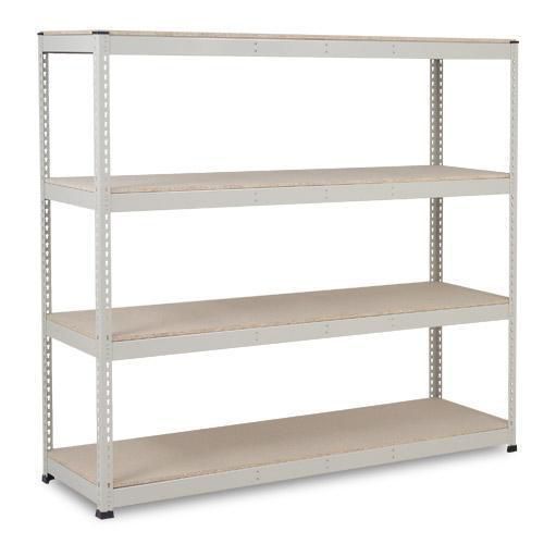 Kovový regál Rapid 1, 198 x 213,4 x 91,5 cm, 620 kg/police, 4 dřevotřískové police, pozink