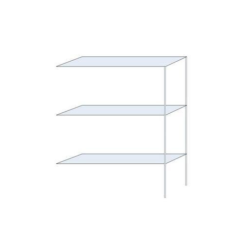 Kovový regál Andras, přístavbový, 200 x 150 x 40 cm, 1 200 kg, 3 police, pozink