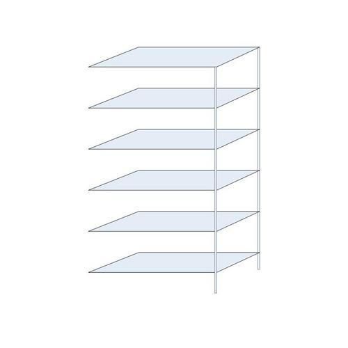 Kovový regál Ogmios, přístavbový, 250 x 130 x 60 cm, 1 700 kg, 6 polic, 250 kg/police, pozink