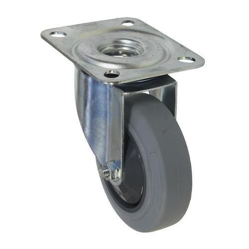 Gumové přístrojové kolo s přírubou, průměr 100 mm, otočné, valivé ložisko