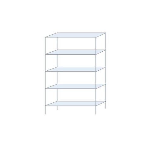 Kovový regál Perun, základní, 200 x 120 x 32 cm, 1 025 kg, 5 polic, pozink
