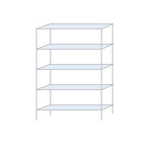 Kovový regál Tauret, základní 200 x 130 x 30 cm, 1 200 kg, 5 polic, pozink