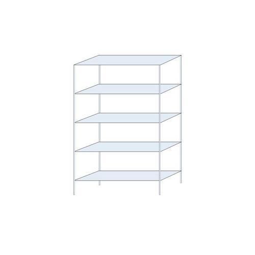 Kovový regál Perun, základní, 200 x 120 x 40 cm, 1 025 kg, 5 polic, pozink