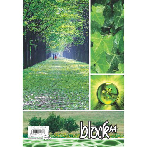 Blok kroužkový s horní spirálou, A4, čtverečkovaný, 5 ks