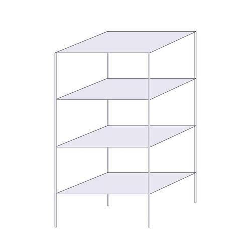 Drátěný regál Hefaistos, základní, 180 x 90,7 x 61 cm, 200 kg, 4 police, stříbrný