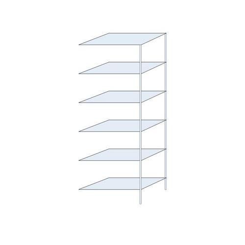 Kovový regál Perun, přístavbový 250 x 90 x 50 cm, 1 110 kg, 6 polic, pozink