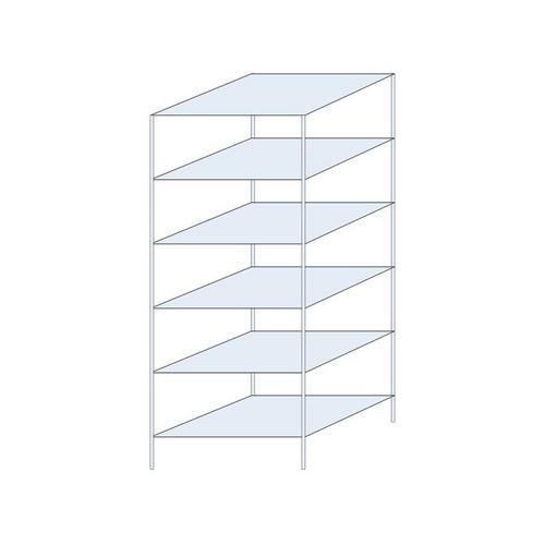 Kovový regál Ogmios, základní, 250 x 100 x 80 cm, 1 700 kg, 6 polic, 150 kg/police, pozink