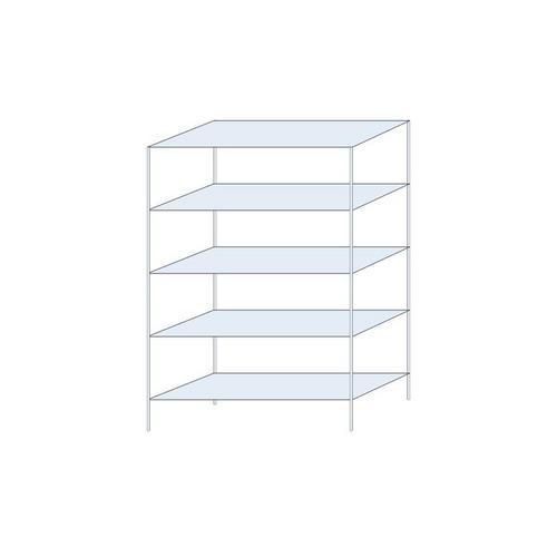 Kovový regál Taranis, základní, 200 x 130 x 50 cm, 2 330 kg, 5 polic, stříbrný