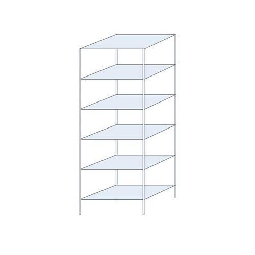 Kovový regál Perun, základní 250 x 90 x 60 cm, 900 kg, 6 polic, pozink