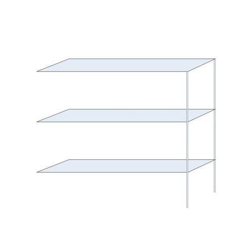 Kovový regál Andras, přístavbový, 200 x 200 x 50 cm, 1 200 kg, 3 police, pozink