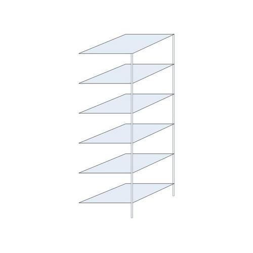 Kovový regál Taranis, přístavbový, 250 x 75 x 80 cm, 660 kg, 6 polic, stříbrný