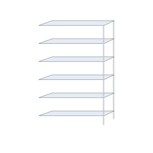 Kovový regál Perun, přístavbový, 250 x 150 x 32 cm, 870 kg, 6 polic, pozink