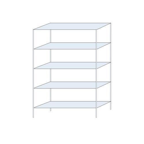Kovový regál Tauret, základní 200 x 130 x 40 cm, 1 200 kg, 5 polic, pozink