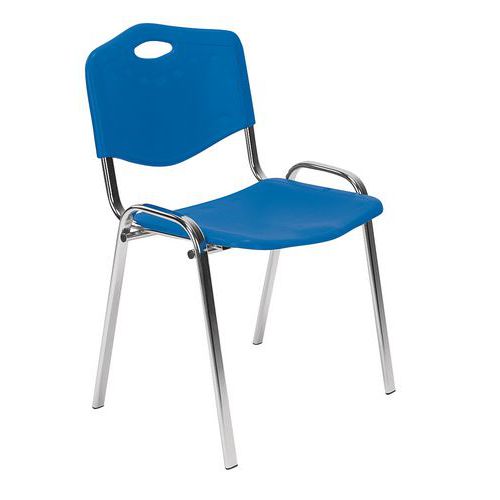 Plastová jídelní židle ISO Chrom, modrá