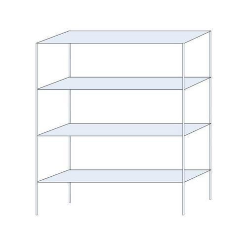 Kovový regál Andras, základní, 250 x 200 x 50 cm, 1 600 kg, 4 police, pozink
