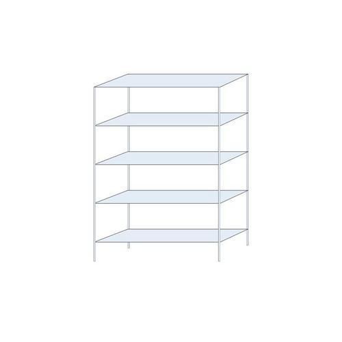 Kovový regál Taranis, základní, 200 x 130 x 40 cm, 1 460 kg, 5 polic, stříbrný