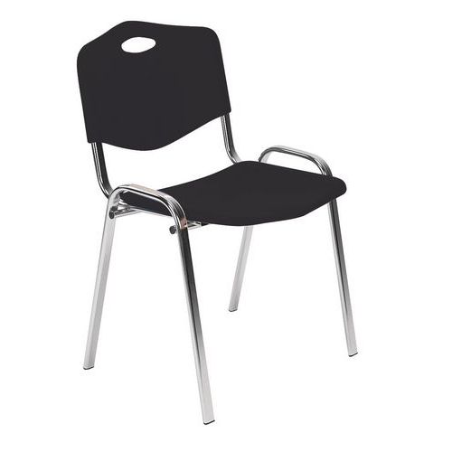 Plastová jídelní židle ISO Chrom, černá