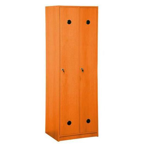 Dřevěná šatní skříň Jacob, 2 oddíly, třešeň