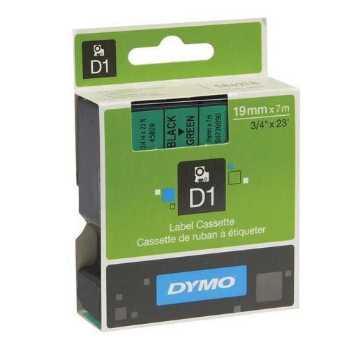 Páska D1, šířka 19 mm, zelená, černý tisk