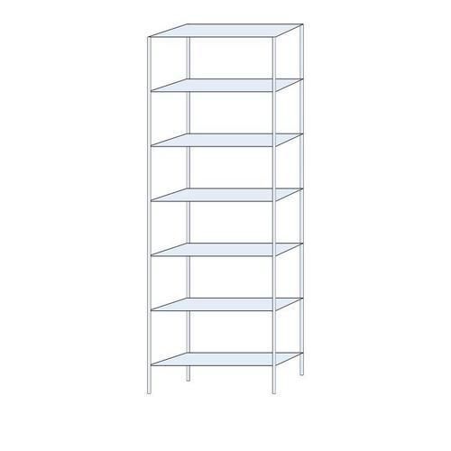 Kovový regál Ogmios, základní, 300 x 100 x 30 cm, 2 300 kg, 7 polic, 250 kg/police, pozink