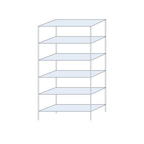 Kovový regál Ogmios, základní, 250 x 130 x 50 cm, 1 700 kg, 6 polic, 250 kg/police, pozink