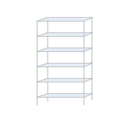 Kovový regál Taranis, základní, 250 x 130 x 30 cm, 1 320 kg, 6 polic, stříbrný