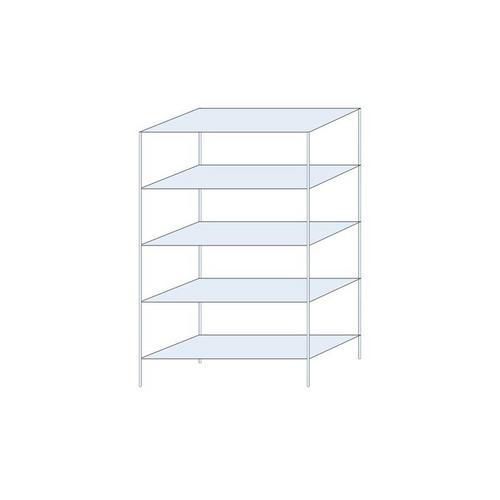 Kovový regál Perun, základní, 200 x 120 x 50 cm, 1 025 kg, 5 polic, pozink