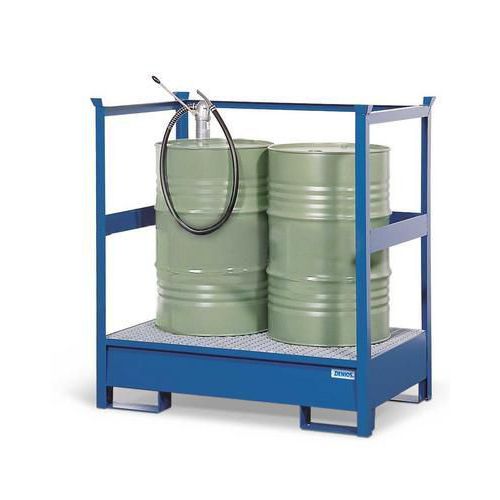 Stanice na nebezpečné látky na sudy 200 l, 2 sudy, lakovaná