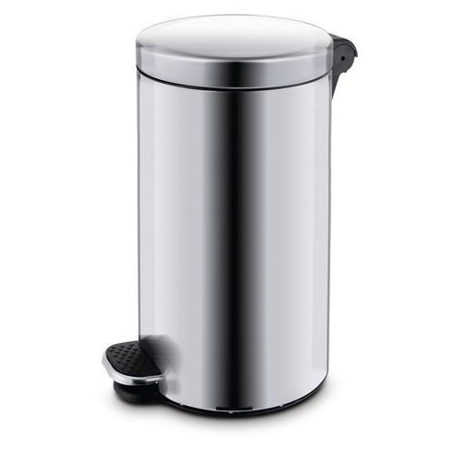 Kovový odpadkový koš Basic, objem 30 l, matný nerez