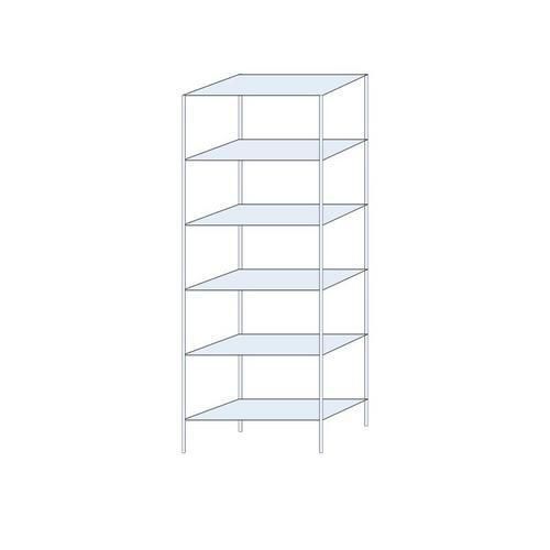 Kovový regál Perun, základní 250 x 90 x 40 cm, 1 410 kg, 6 polic, pozink