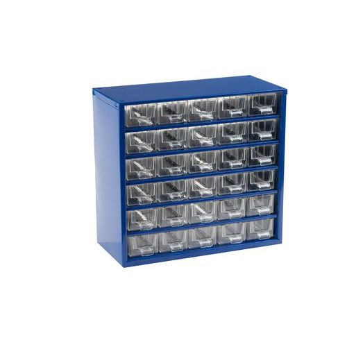 Kovový organizér, 30 zásuvek, modrý