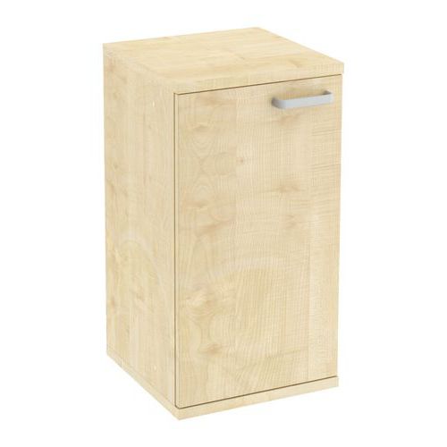 Nízká úzká skříň Abonent, 77,4 x 40 x 40 cm, s dvířky - levé provedení, dezén javor