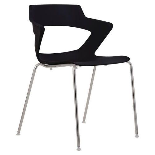 Plastová jídelní židle Aoki, černá
