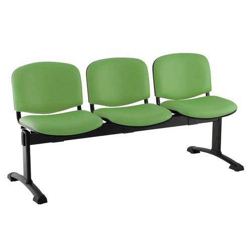 Koženková lavice Ida, třímístná, zelená