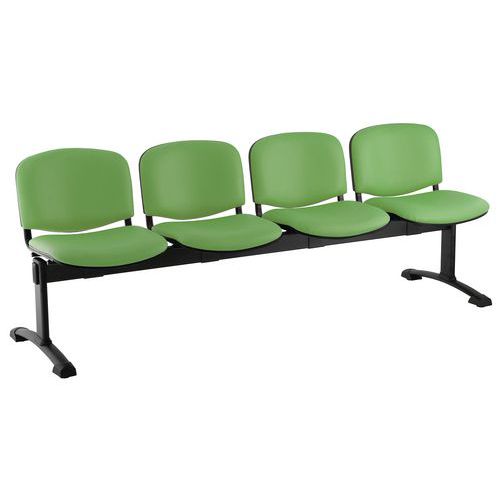 Koženková lavice Ida, čtyřmístná, zelená