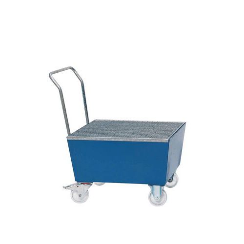 Pojízdná záchytná vana, na 1 sud, objem 200 l, pozink