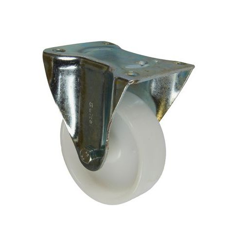 Polypropylenové transportní kolo s přírubou, průměr 100 mm, pevné, kluzné ložisko