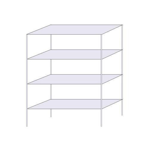Drátěný regál Hefaistos, základní, 160 x 121,3 x 46 cm, 200 kg, 4 police, stříbrný