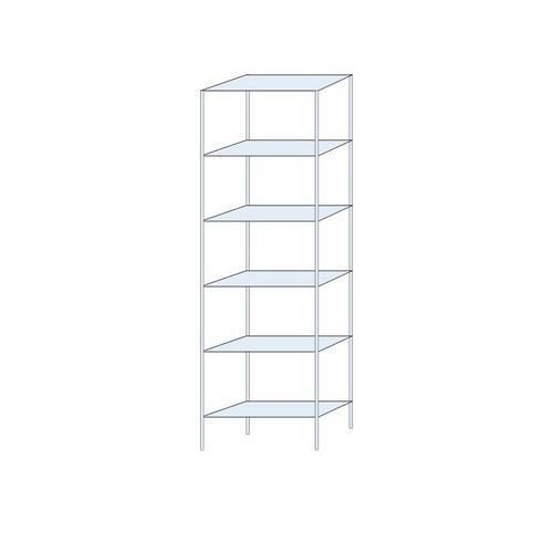 Kovový regál Ogmios, základní, 250 x 75 x 30 cm, 1 700 kg, 6 polic, 150 kg/police, pozink