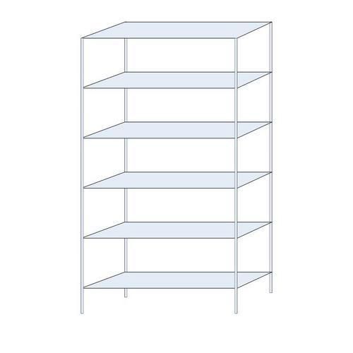 Kovový regál Tauret, základní 250 x 130 x 40 cm, 1 200 kg, 6 polic, pozink