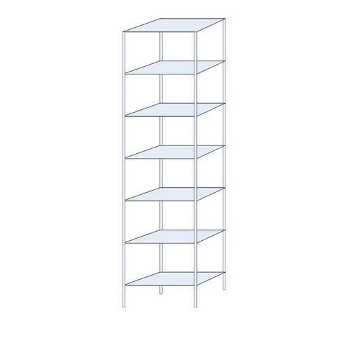 Kovový regál Ogmios, základní, 300 x 75 x 40 cm, 2 300 kg, 7 polic, 250 kg/police, pozink