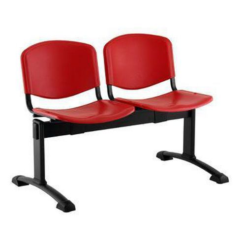 Plastová lavice Ida, dvumístná, červená